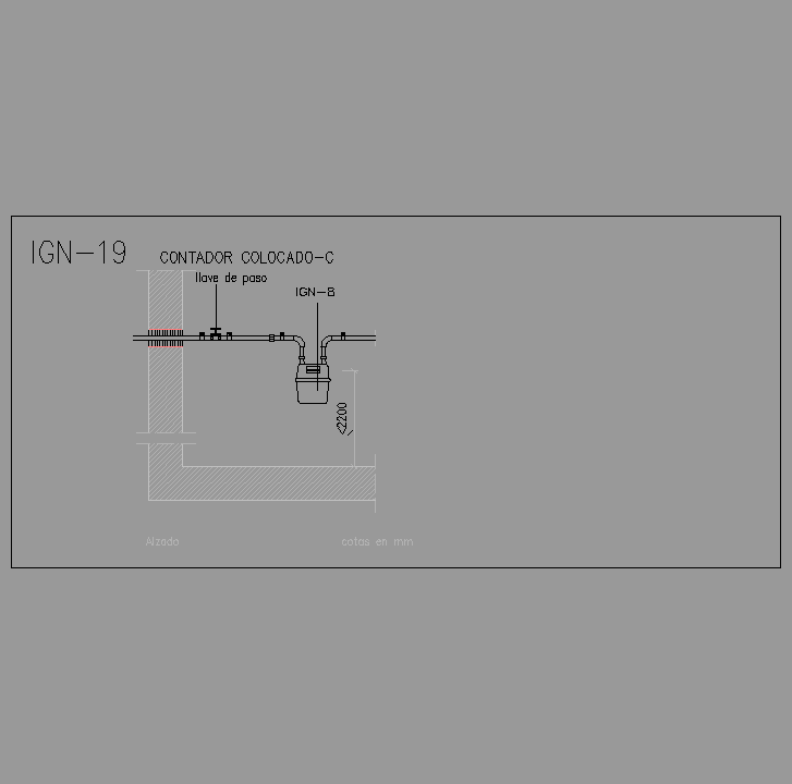 Bloque Autocad Contador colocado